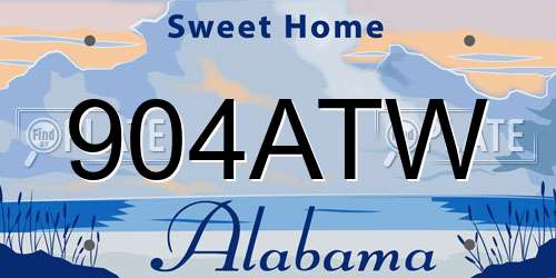 904ATW Alabama License Plate