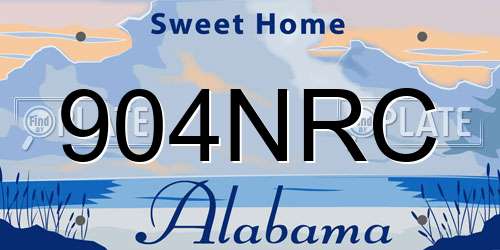 904NRC Alabama License Plate