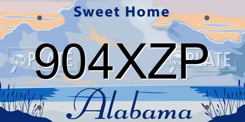 904XZP Alabama License Plate