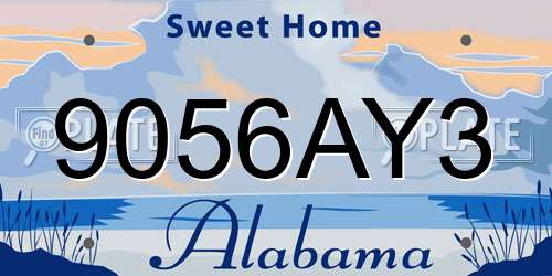 9056AY3 Alabama License Plate