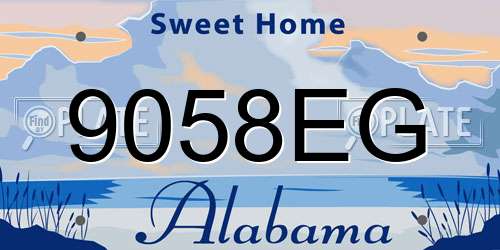 9058EG Alabama License Plate