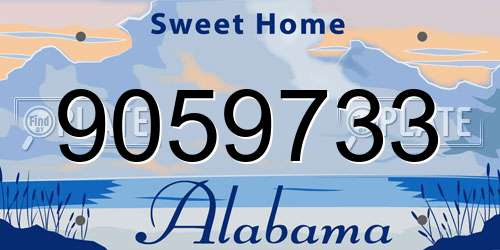 9059733 Alabama License Plate
