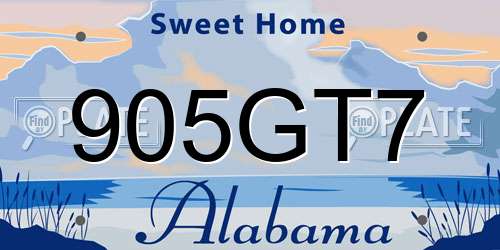 905GT7 Alabama License Plate