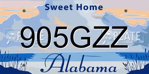 905GZZ Alabama License Plate
