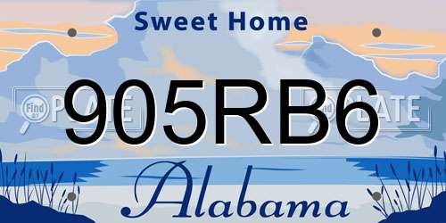 905RB6 Alabama License Plate