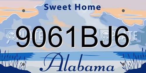 9061BJ6 Alabama License Plate