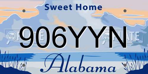 906YYN Alabama License Plate