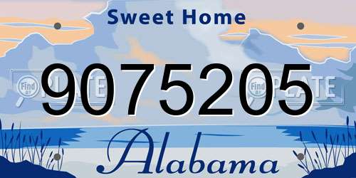 9075205 Alabama License Plate