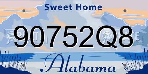 90752Q8 Alabama License Plate