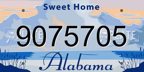 9075705 Alabama License Plate