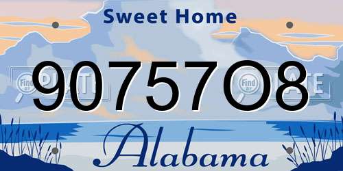 90757O8 Alabama License Plate