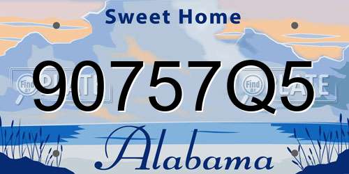 90757Q5 Alabama License Plate