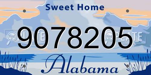 9078205 Alabama License Plate