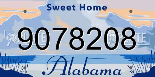 9078208 Alabama License Plate