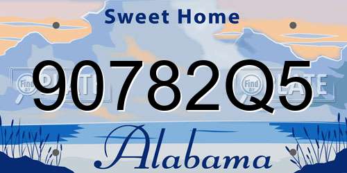 90782Q5 Alabama License Plate