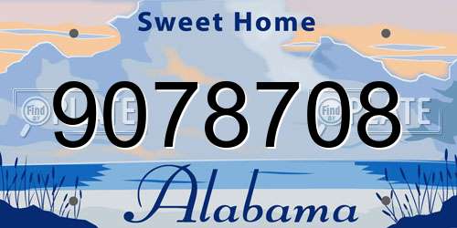 9078708 Alabama License Plate