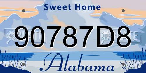 90787D8 Alabama License Plate