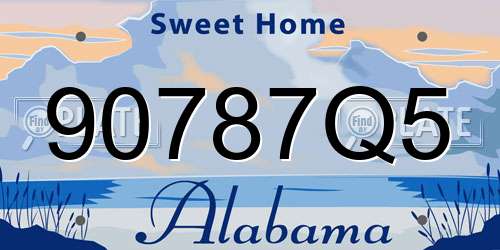 90787Q5 Alabama License Plate
