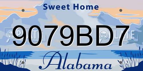 9079BD7 Alabama License Plate