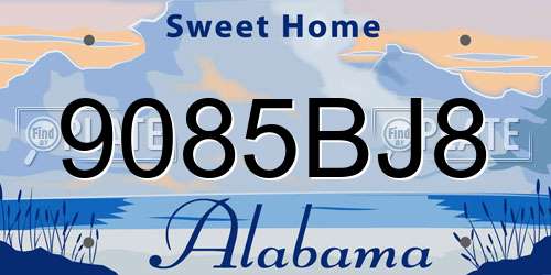9085BJ8 Alabama License Plate