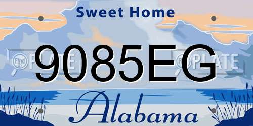 9085EG Alabama License Plate