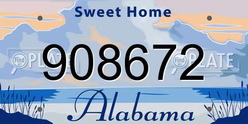 908672 Alabama License Plate