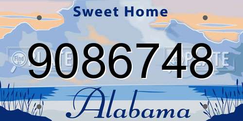 9086748 Alabama License Plate