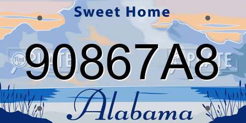90867A8 Alabama License Plate