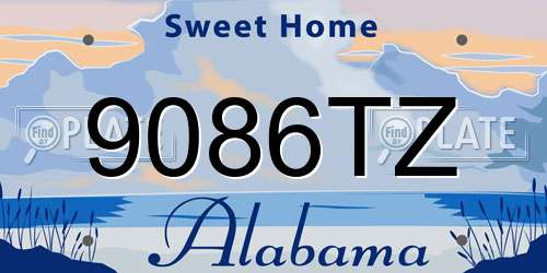 9086TZ Alabama License Plate
