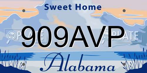 909AVP Alabama License Plate