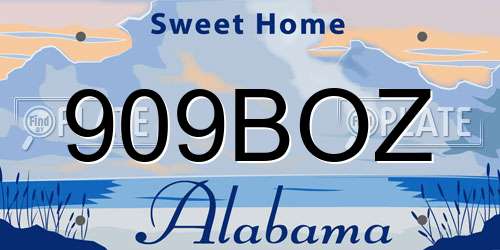 909BOZ Alabama License Plate