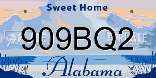 909BQ2 Alabama License Plate