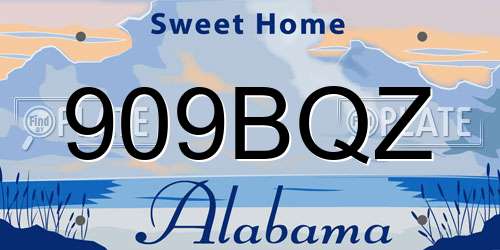 909BQZ Alabama License Plate