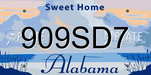 909SD7 Alabama License Plate
