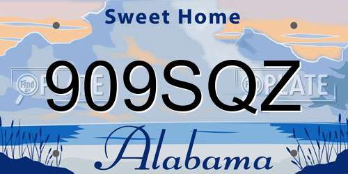 909SQZ Alabama License Plate