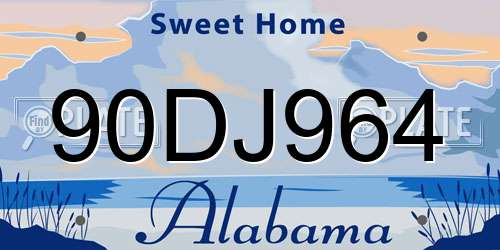 90DJ964 Alabama License Plate