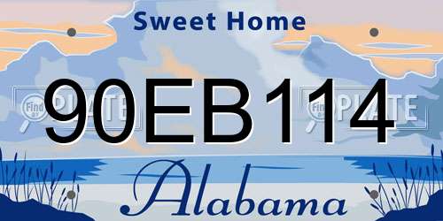 90EB114 Alabama License Plate