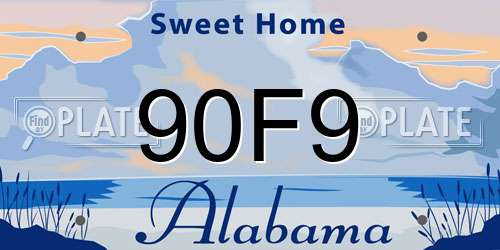 90F9 Alabama License Plate