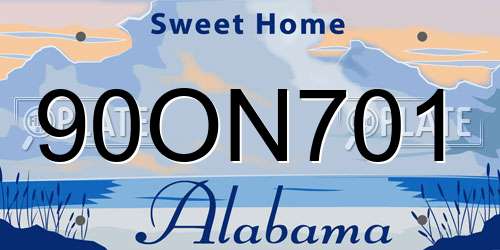 90ON701 Alabama License Plate