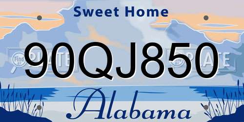 90QJ850 Alabama License Plate