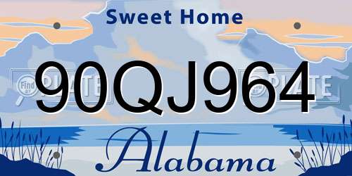 90QJ964 Alabama License Plate