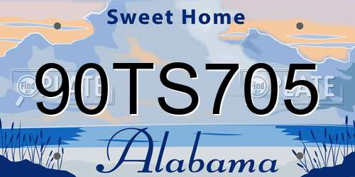 90TS705 Alabama License Plate
