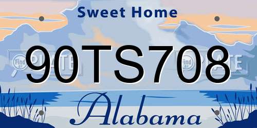 90TS708 Alabama License Plate