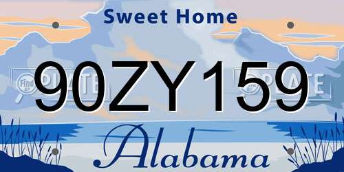 90ZY159 Alabama License Plate