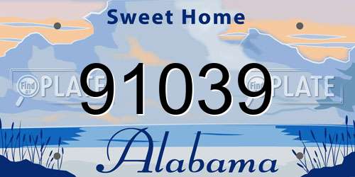 91039 Alabama License Plate