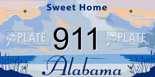 911 Alabama License Plate