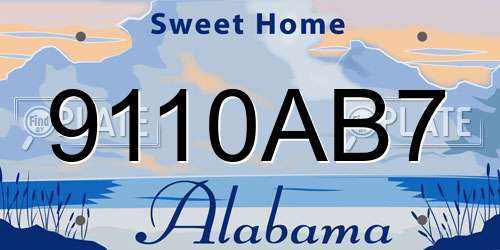 9110AB7 Alabama License Plate