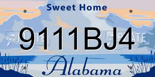 9111BJ4 Alabama License Plate