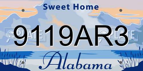 9119AR3 Alabama License Plate
