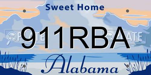 911RBA Alabama License Plate